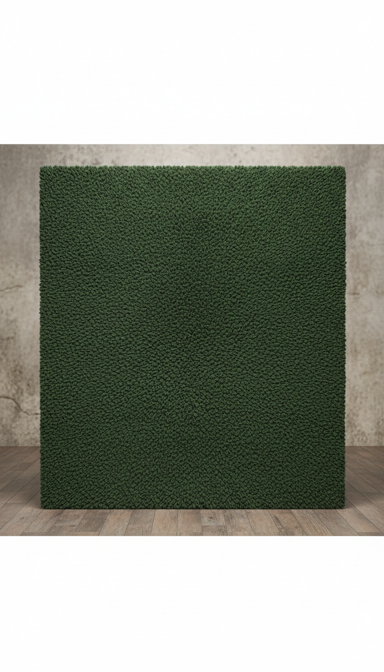 Moss Green Hand-Tufted Wool Rug